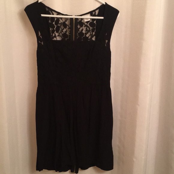 LBD Urban Outfitters Lace and Zipper Black Dress - Picture 2 of 7